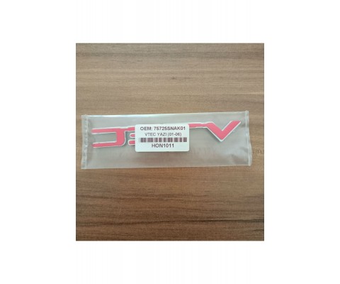 Honda Vtec Bagaj Yazısı 2001 - 2006 V-Tec Bagaj Yazı Logo Honda Civic Vtec