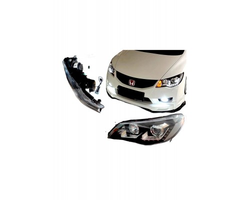 Honda Civic Fd6 Ön Far Lambası U Ledli Mercekli Bi-Xenon 2006 / 2012