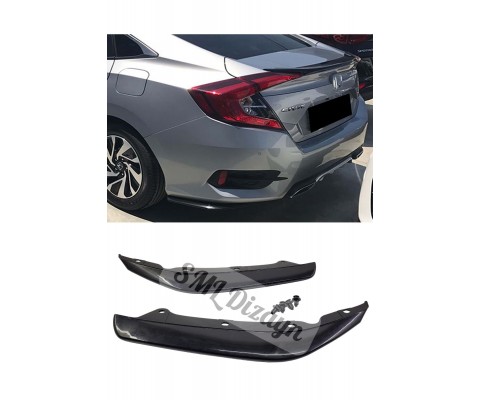 Honda Civic Fc5 2016-2021 Arka Flap Plastik Parlak Siyah Civic Fc5 Arka-Tampon-Bıçak-Flap-Lip-Ek